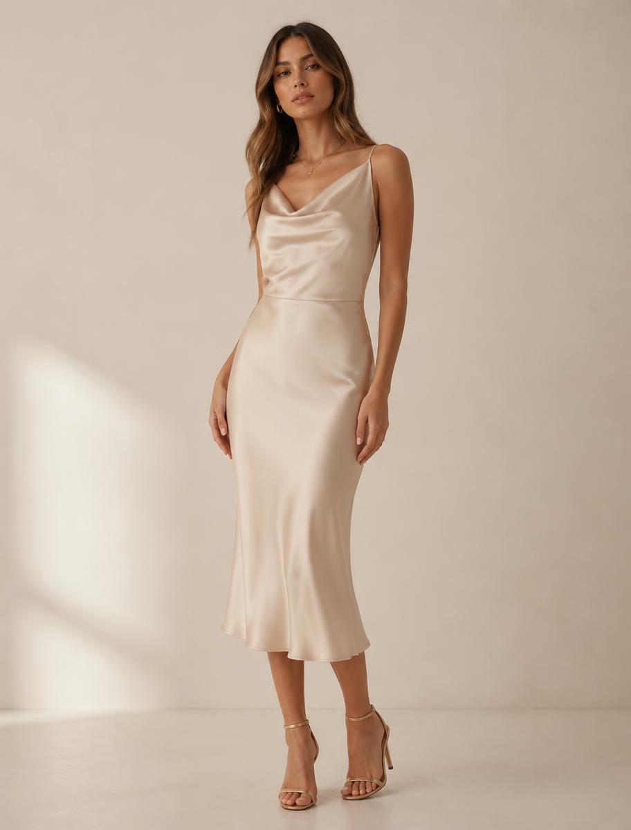 Svilena midi haljina